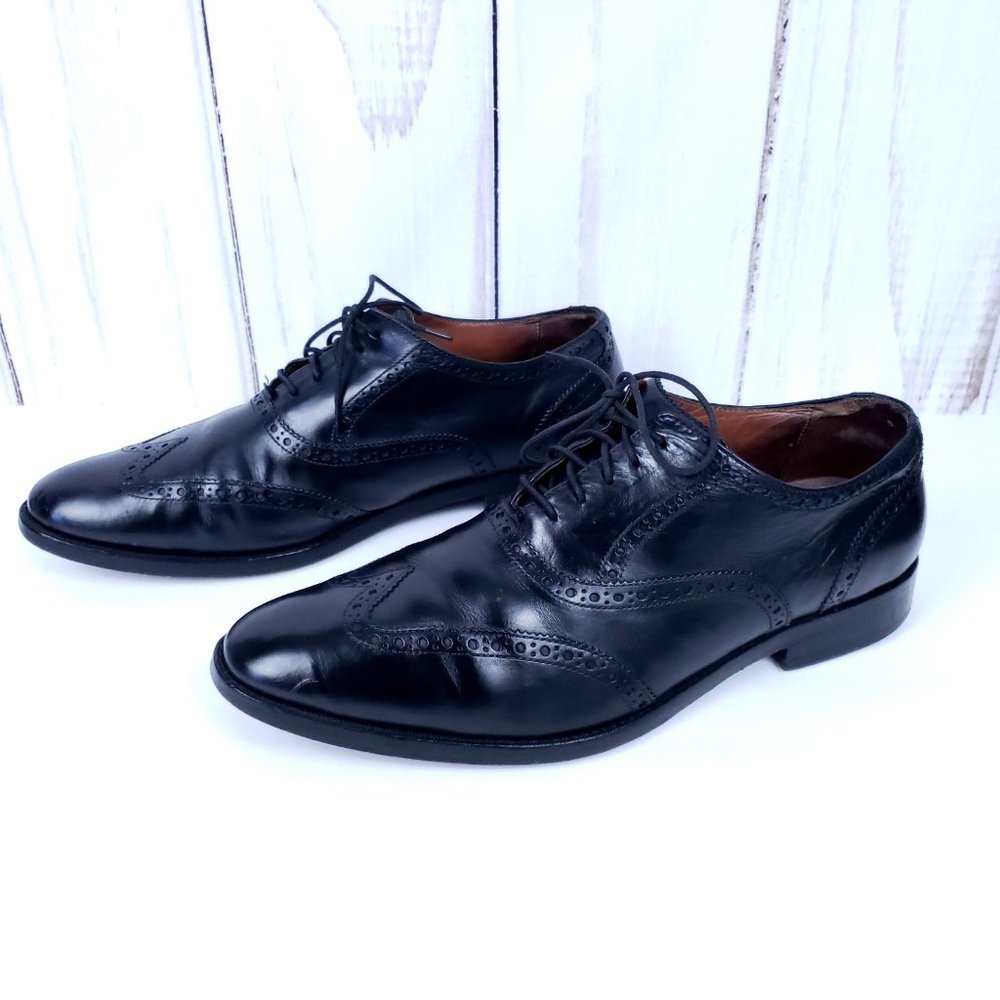 Cole Haan Preston 12M Oxford Wingtip Dress Shoes Black (C20307)
